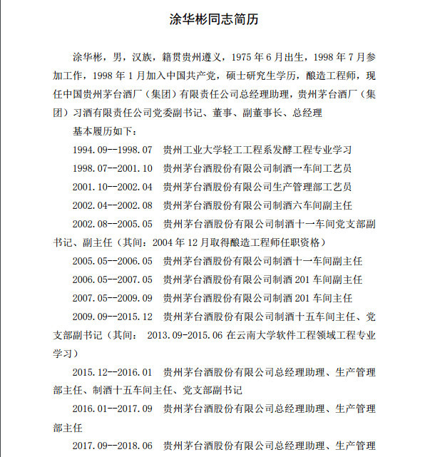 突发丨茅台重大人事变动:涂华彬,王晓维将任茅台股份副总经理,万波