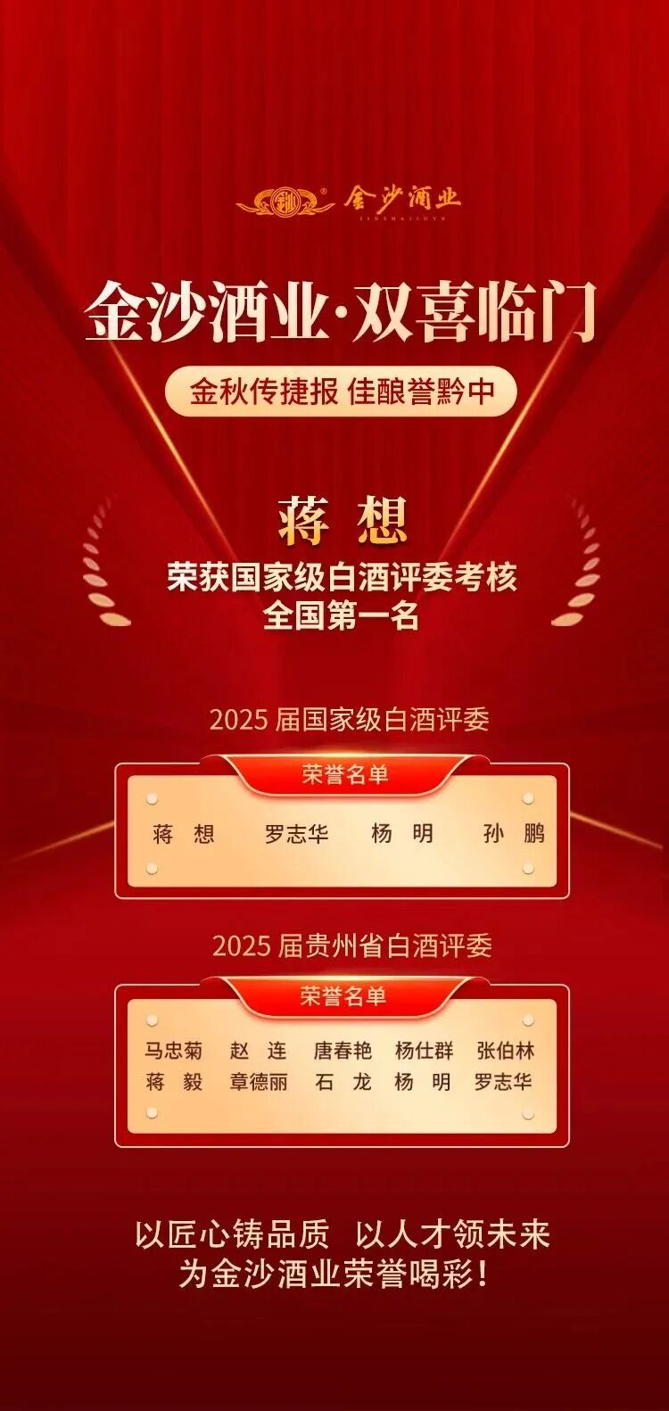 单人最高30万！金沙酒业重奖技术精英，树立酱酒品质竞争价值新标杆